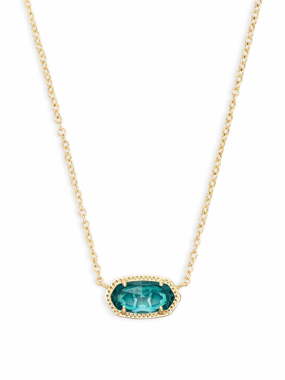 Kendra Scott Elisa Gold Pendant Necklace in London Blue Glass NWT